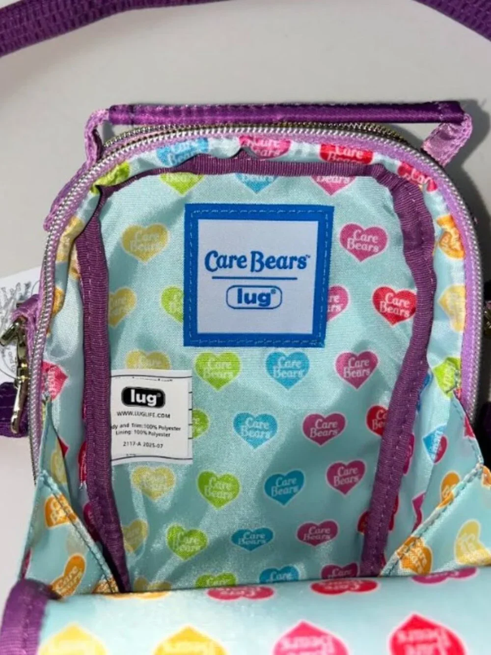 Lug Care Bears x Lug Skeeter Mini Bridge Crossbody Belt Bag Share Bear Purple